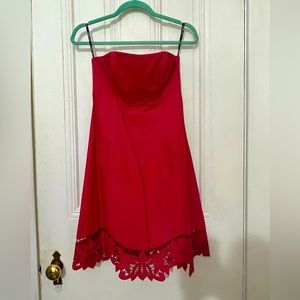 Betsey Johnson NWT Vintage 2000s Red Strapless Dress Size 2